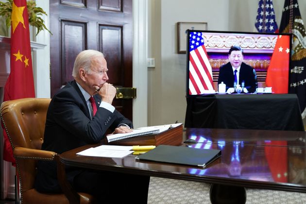 習近平国家主席とオンライン首脳会談を開いたジョー・バイデン大統領（2021年11月15日）