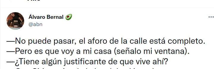 La reacción de Álvaro Bernal cuando le piden un justificante de su vivienda.