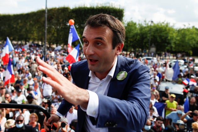 Florian Philippot lors d'une manifestation anti-pass sanitaire en septembre