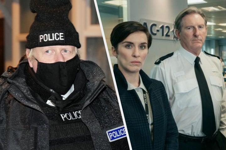 Boris Johnson and Line of Duty stars Vicky McClure and Adrian Dunbar