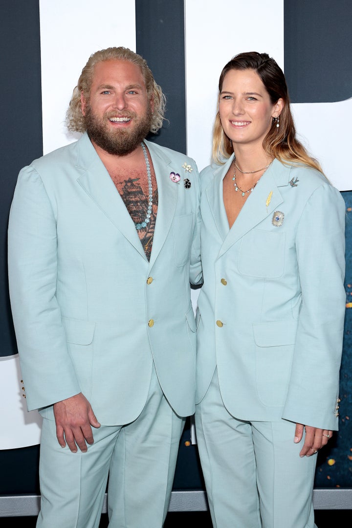 Jonah Hill and Sarah Brady attend the "Don't Look Up" premiere in New York City.