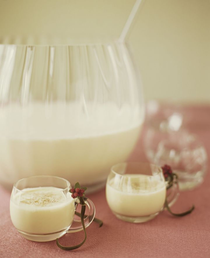 If you're drinking eggnog from a punch bowl at a party, make sure it hasn't been sitting out for more than two hours.