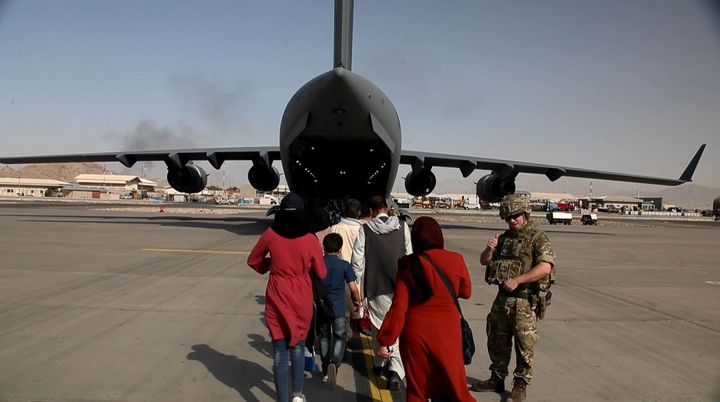 Evacuation efforts at Kabul airport.