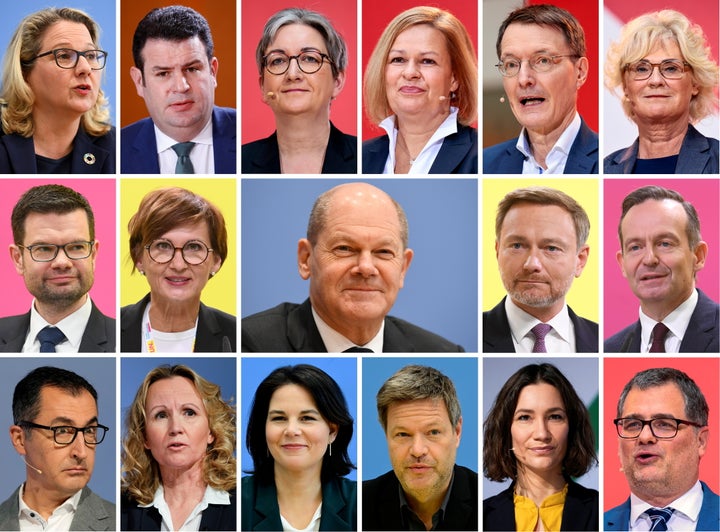Rostros de los ministros del nuevo Gobierno de Scholz en Alemania.