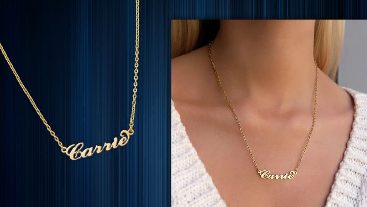 Abbott Lyon's Carrie nameplate necklace