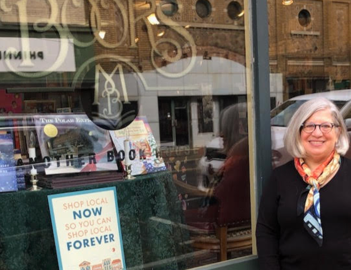 Myra outside Market Block Books in Troy, New York.