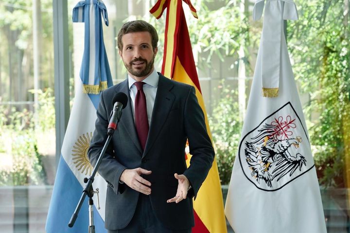 El presidente del PP, Pablo Casado, este martes en Buenos Aires.