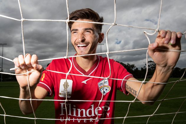 Josh Cavallo photographed at Adelaide United Football Club Training Base in the week he came out.