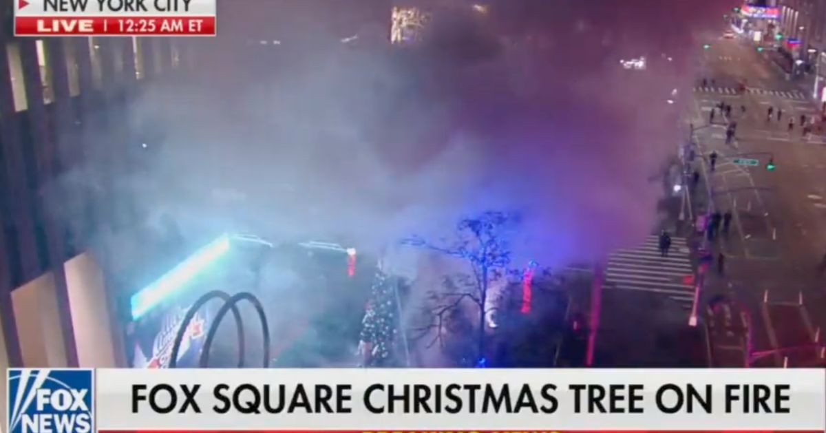 Man Held As Fox News' Giant Christmas Tree Goes Up In Flames