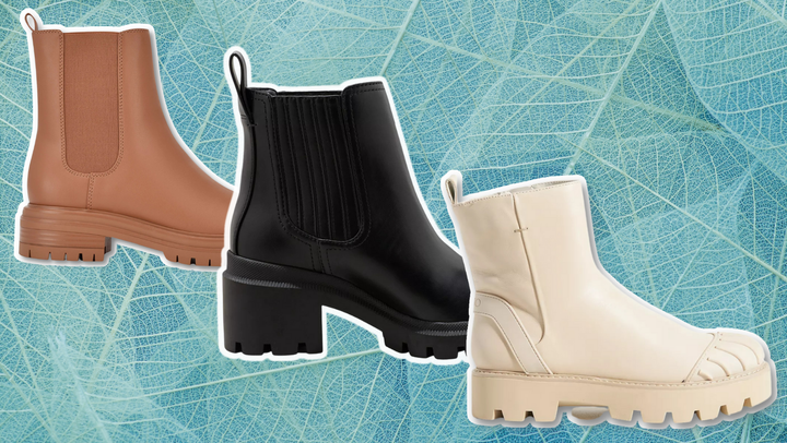 Products shown: Nine West's Saleema Chelsea boot, Target's Naya boot, Franco Sarto's Brandie boot