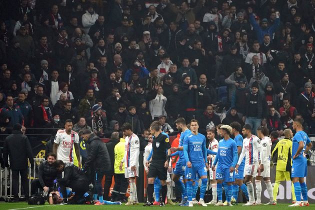 Lors des incidents pendant le match de Ligue 1 Lyon-Marseille, le 21 novembre