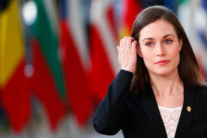 Finland's Prime Minister Sanna Marin arrives on the second day of a European Union (EU) summit in Brussels in October.