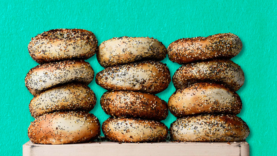 A dozen bagels from Black Seed Bagels in New York