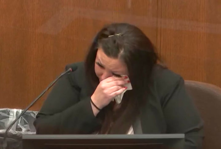 In this image taken from pool video, Katie Bryant, the mother of Daunte Wright, testifies Wednesday, Dec. 8, 2021, at the Hennepin County Courthouse in Minneapolis, Minn. ,in the trial of former Brooklyn Center police Officer Kim Potter in the April 11, 2021, death of Daunte Wright.