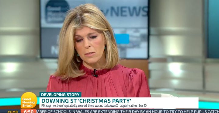 Kate Garraway addressed reports of the Downing Street Christmas party on Good Morning Britain