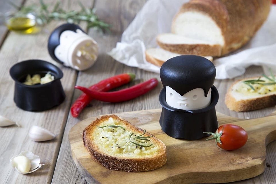 A Dracula garlic mincer for anyone who appreciates irony, has strong feelings about their favorite vampire, or just really loves garlic bread. And if they're on board with all three like me, even better.