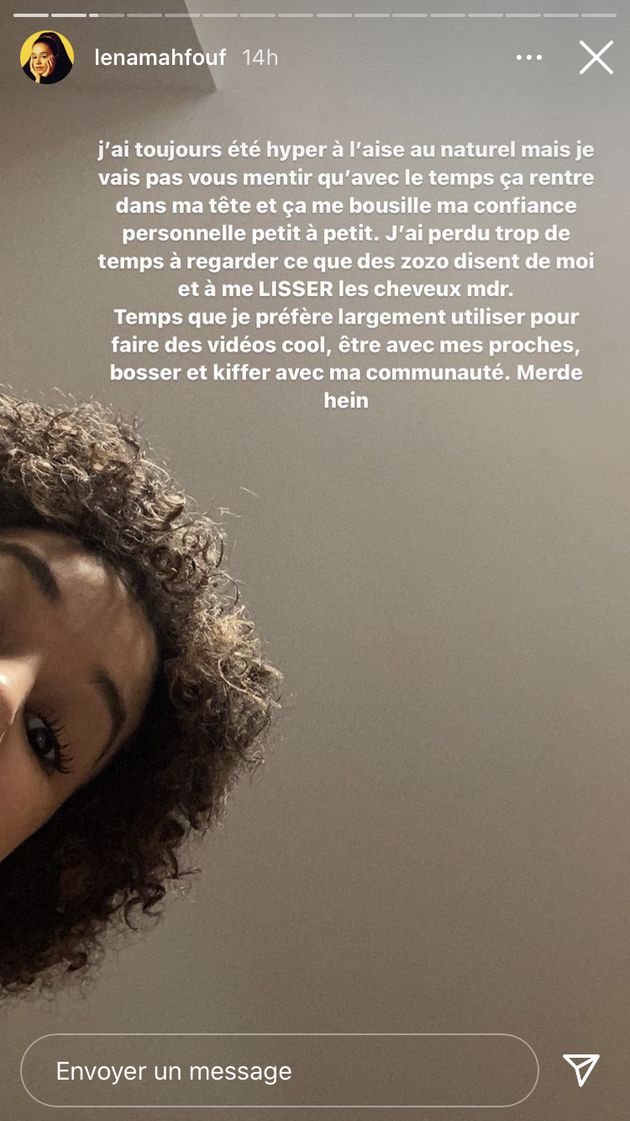 Story de Léna Mahfouf sur Instagram le 9 décembre