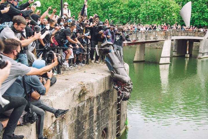Anti-racism demonstrators pulled down the statue and dumped it in Bristol harbor in June 2020 amid global protests over the police killing of George Floyd. 