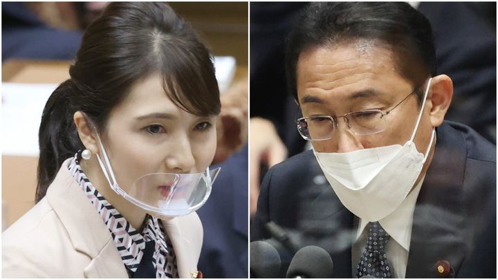 (左から)石川香織氏、岸田文雄首相