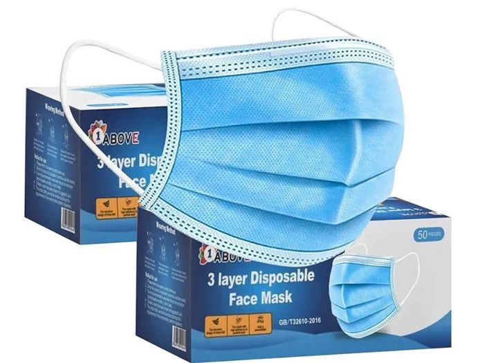 1Above Multipack Of Disposable Blue Face Masks