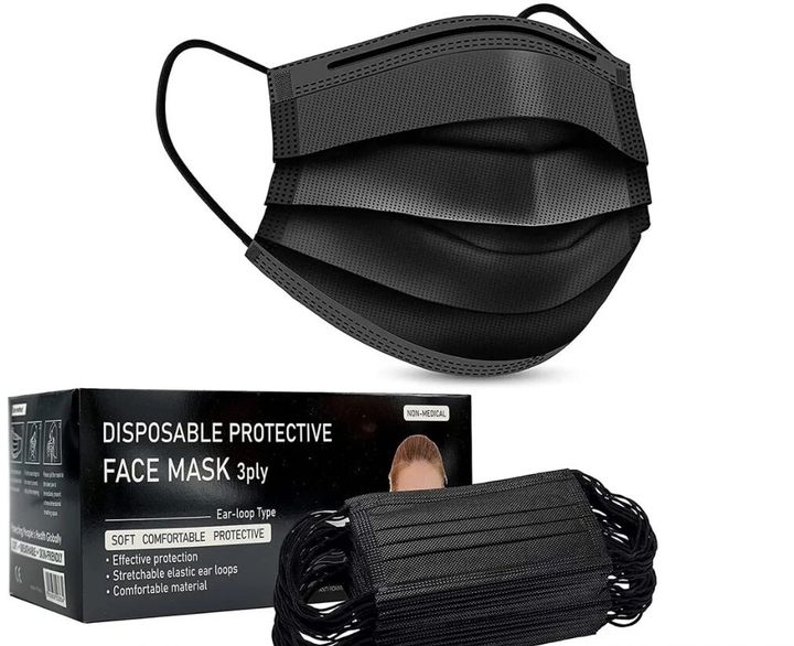 Disposable Black Masks Box Of 50