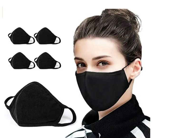 Eatasty Unisex Reusable Black Cotton Face Mask