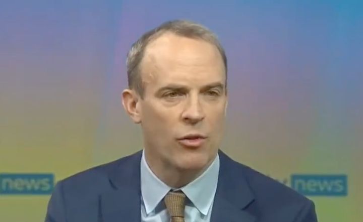 Dominic Raab speaking to Kay Burley on Tuesday