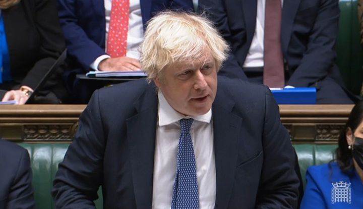 Boris Johnson speaks in the House of Commons, London.