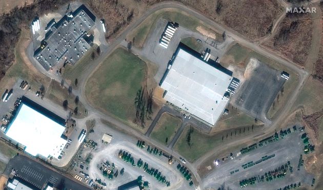 Cette photo satellite datant du 28 janvier 2017 montre l'usine et les bâtiments