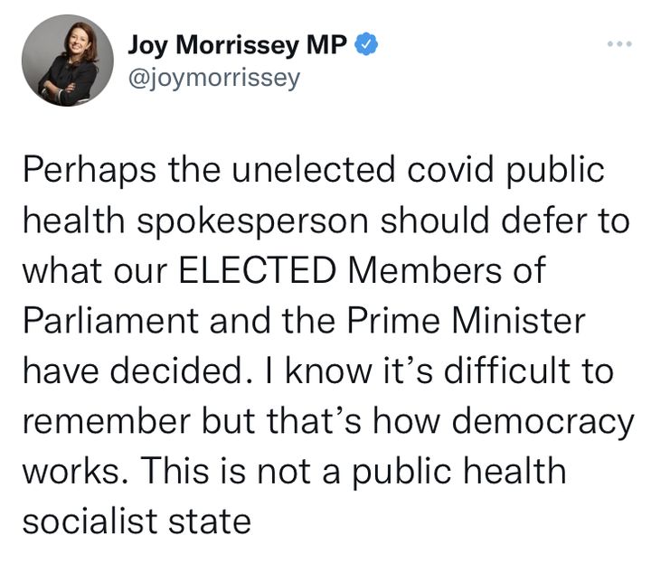 Joy Morrissey's now-deleted tweet