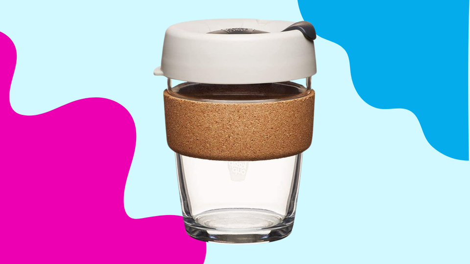 Donuts & Coffee, 12oz Glass Tumbler with Straw & Lid