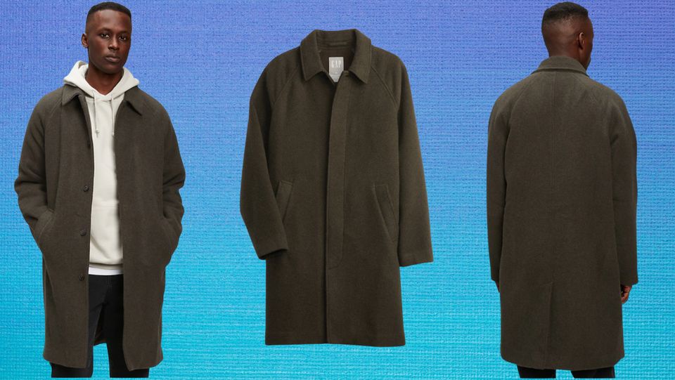 A wool raglan coat