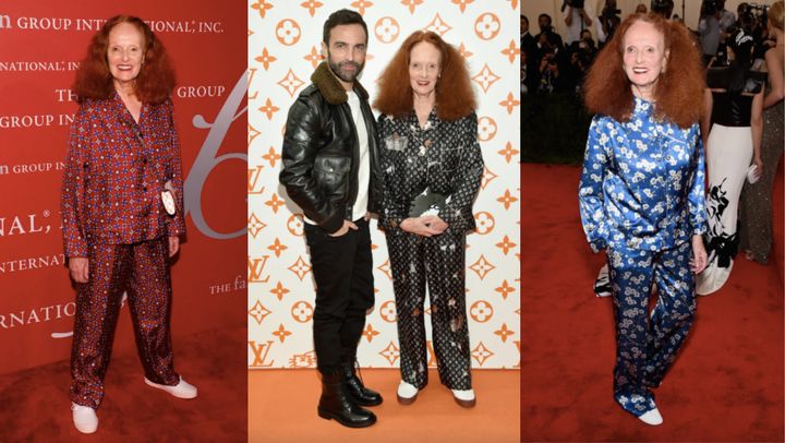 Grace Coddington has been known to sport pajamas on the red carpet.