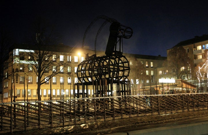 Arsonists have destroyed the two straw goats of Gavle dozens of times since their debut in 1966.