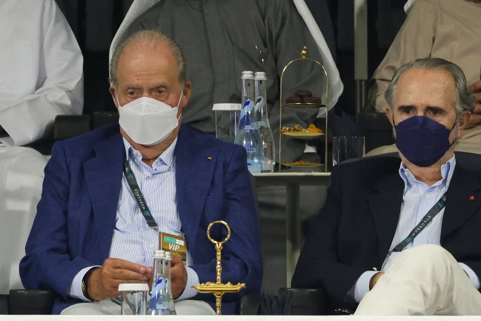 Juan Carlos el pasado viernes en un partido de tenis de Rafa Nadal jugado en Abu Dabi.