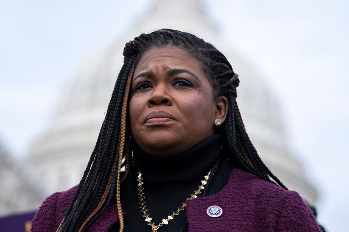 Rep. Cori Bush is among the House Democrats who voted against the infrastructure bill because she was unhappy it was being delinked from the Build Back Better Act. She said Sunday that Democrats threw out their leverage over moderates in doing that.