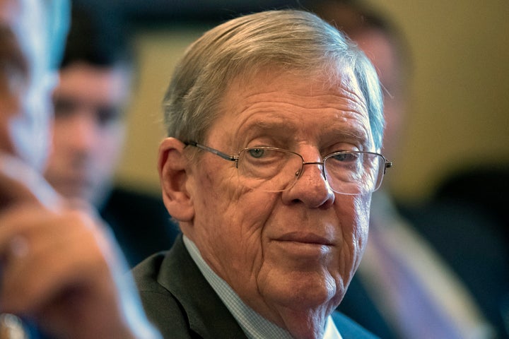 Then-Sen. Johnny Isakson (R-Ga.) in February 2019.