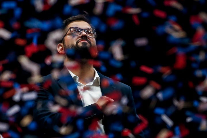 Gabriel Boric, presidente electo de Chile, tras conocer los resultados de las elecciones.