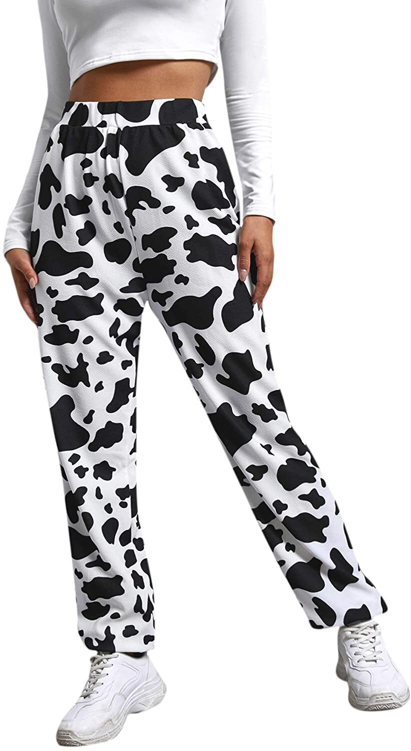 Topshop cow print online joggers