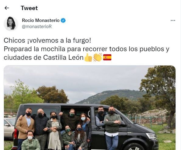 El tuit de Rocío Monasterio.