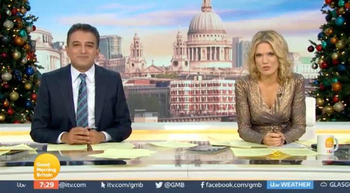 Adil Ray and Charlotte Hawkins on Monday's Good Morning Britain