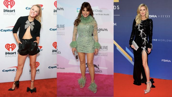 JoJo Siwa, Paula Abdul and Nicky Hilton Rothschild (left to right) have rocked embellished heels on the red carpet. 