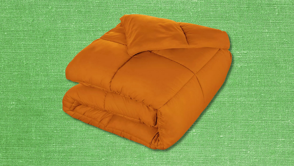 An all-seasons oversized reversible comforter