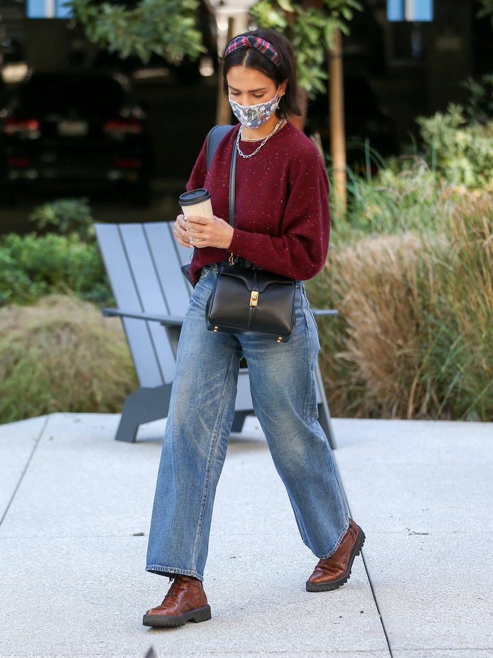 Jessica Alba seen on December 15, 2021 in Los Angeles, California.