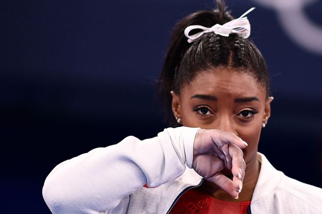 東京オリンピックの体操女子団体決勝では、アメリカ代表のシモーン・バイルス選手が途中棄権。試合後、メンタルヘルスを守るためだったと明かした（2021年7月27日）