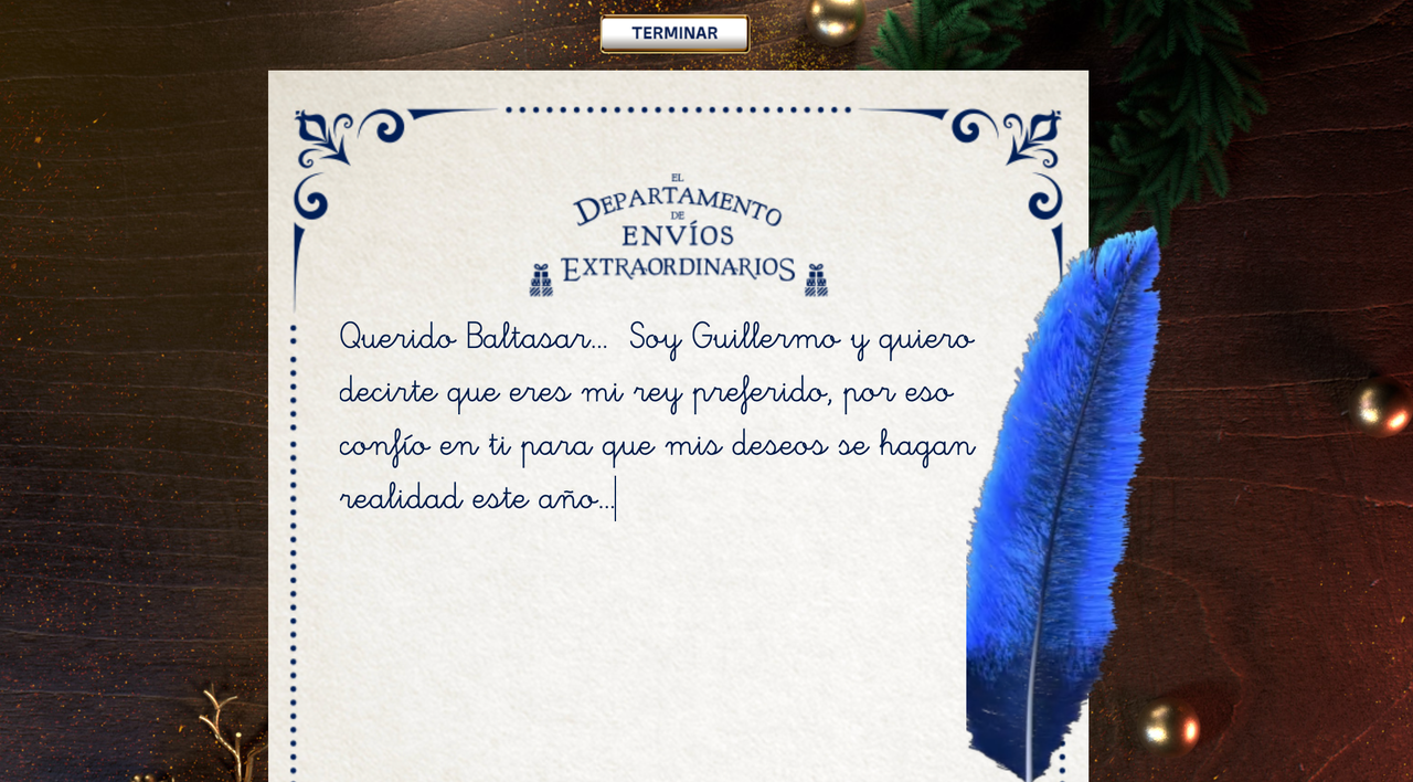 Carta a los Reyes Magos a través del Servicio de Envíos Extraordinarios.