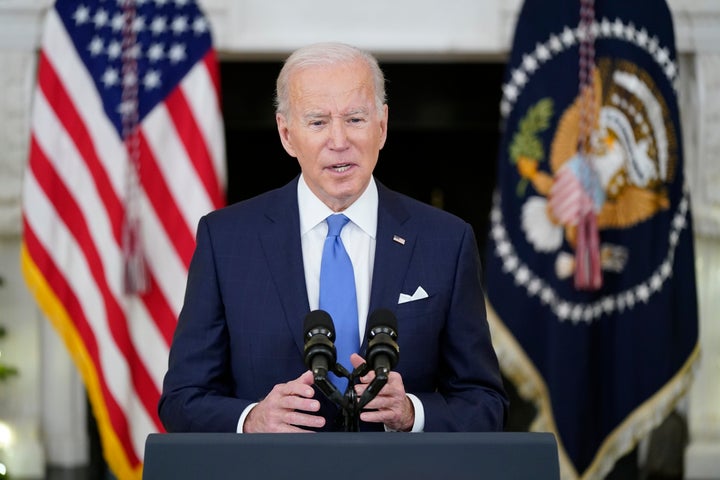 President Joe Biden speaks about the COVID-19 response and vaccinations at the White House on Tuesday.