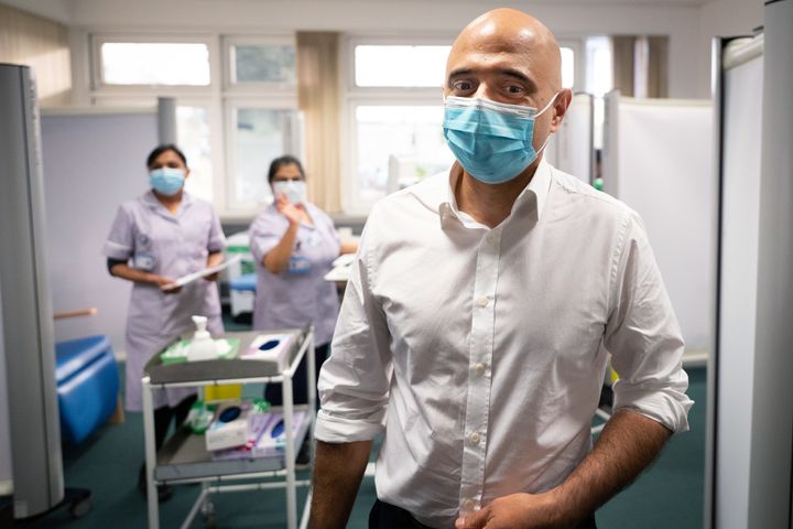 Health secretary Sajid Javid meeting with hospital staff amid fears that the NHS could be overwhelmed