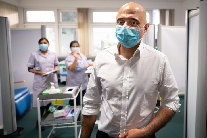 Health secretary Sajid Javid meeting with hospital staff amid fears that the NHS could be overwhelmed