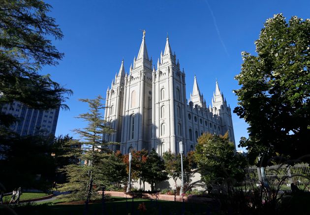 Le temple mormon de Salt Lake City, dans l'Utah aux États-Unis, en octobre